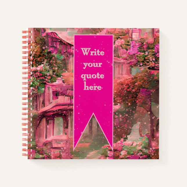 Personalisierter abstrakter rosa Wald  Notizbuch (Vorderseite)