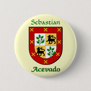 Personalisierter Acevado-Familienschild Button