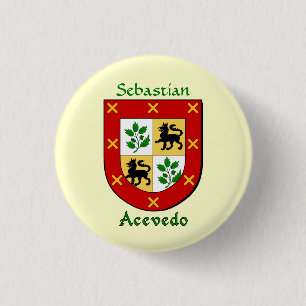 Personalisierter Acevedo Historischer Schild Button