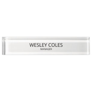 Personalisierter Acrylnamensblock, optionaler Holz Namensplakette