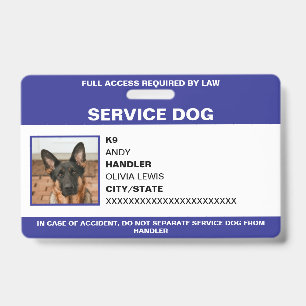 Personalisierter Ada-Karten-Servicehund-Photoauswe Ausweis