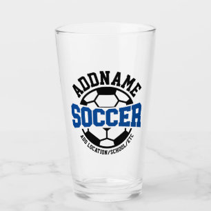 Personalisierter ADD NAME Fußballspieler Team Tie- Glas