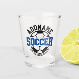 Personalisierter ADD NAME Fußballspieler Team Tie- Schnapsglas