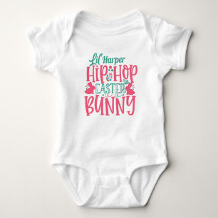 Personalisierter ADD NAME Lil Hip Hop Osterhase Baby Strampler