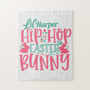 Personalisierter ADD NAME Lil Hip Hop Osterhase Puzzle