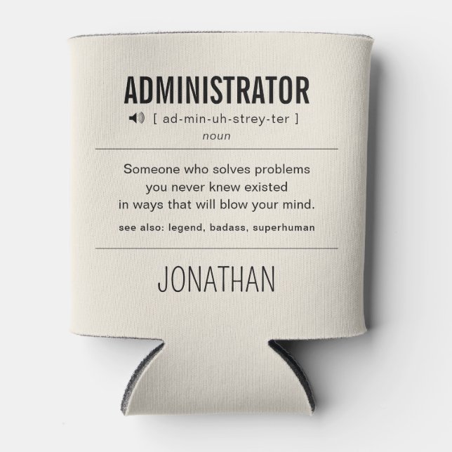 Personalisierter Administrator Funny Dosenkühler (Vorderseite)