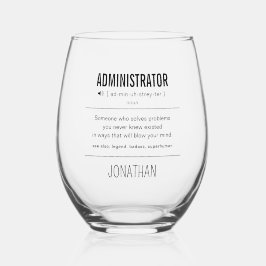 Personalisierter Administrator Funny Weinglas Ohne Stiel