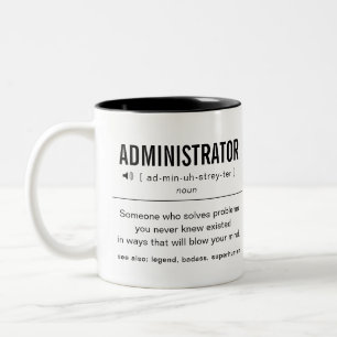 Personalisierter Administrator Funny Zweifarbige Tasse