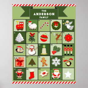 Personalisierter Adventskalender Poster
