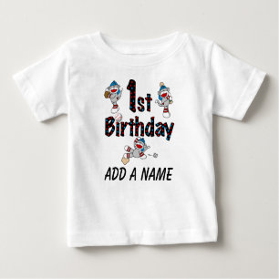 Personalisierter Affe-Baseball-1. Baby T-shirt
