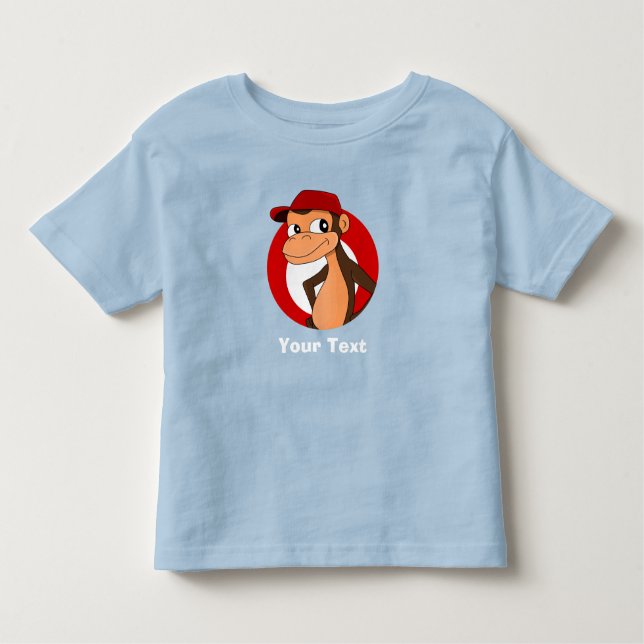 Personalisierter Affe Cartoon Kleinkind T - Shirt (Vorderseite)