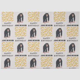 Personalisierter Affe Schimpanse & Banana Geburtst Seidenpapier