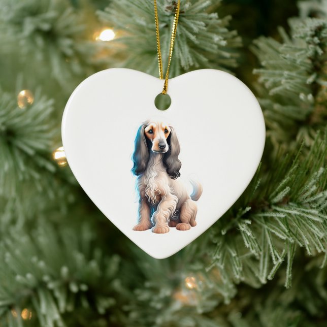 Personalisierter afghanischer Hund Welpenhund Keramik Ornament (Baum)