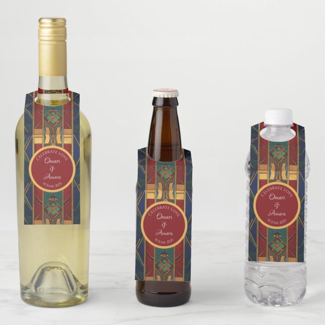 Personalisierter Afrikanischer Hochzeitstag Flaschenanhänger (Beispiel)