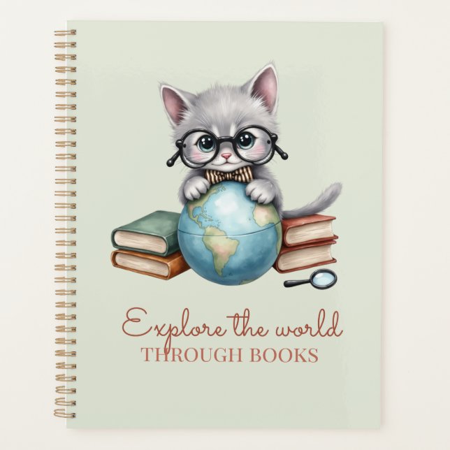 Personalisierter akademischer Planer "Wander Cat" (Vorderseite)