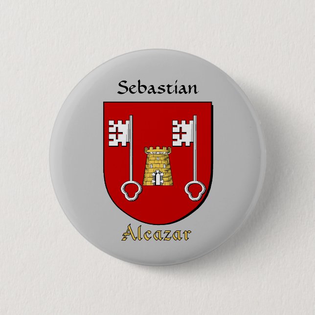 Personalisierter Alcazar-Historischer Schild Button (Vorderseite)