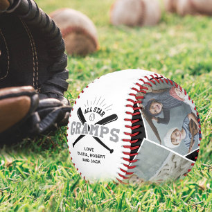 Personalisierter „All Star Gramps“ Schwarz Weiß Baseball