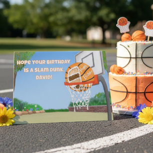 Personalisierter Alles Gute zum Geburtstag Basketb Karte