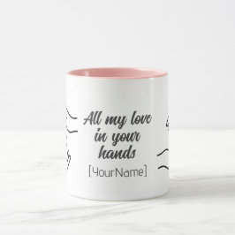 Personalisierter Alles Liebe Hände Herz Becher Tasse