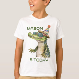 Personalisierter Alligator Geburtstag T - Shirt Wi