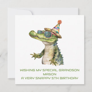 Personalisierter Alligator Geburtstagskarte Son Gr