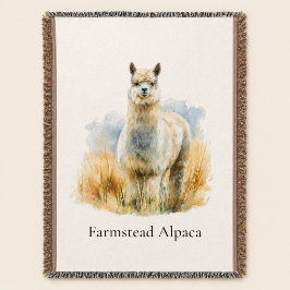 Personalisierter Alpaka-Farmhouse-Willkommen Decke