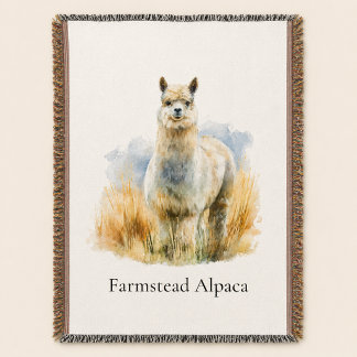 Personalisierter Alpaka-Farmhouse-Willkommen Decke