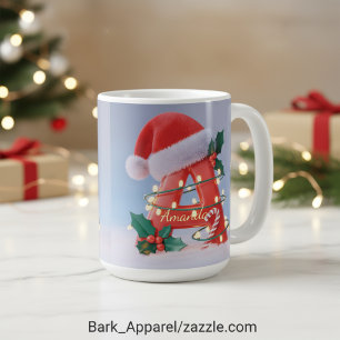 Personalisierter Alphabet 'A' Weihnachten  Kaffeetasse