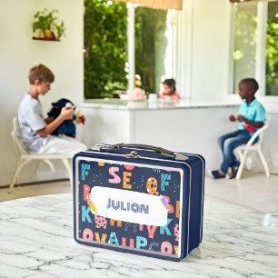 Personalisierter Alphabet-Spaß - Zurück zur Schule Metall Brotdose