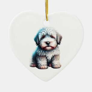 Personalisierter alter englischer Schäferhund-Welp Keramik Ornament