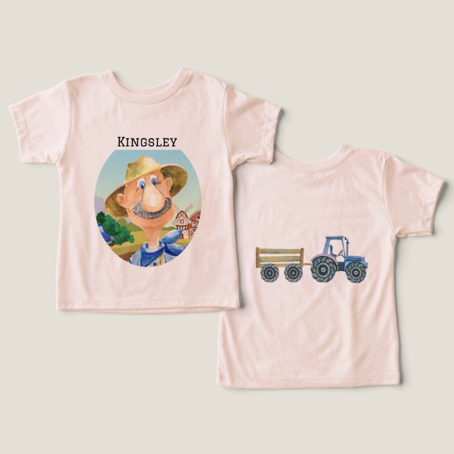 Personalisierter alter MacDonald's Farm Blue Trakt (Design Vorderseite & Rückseite)