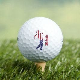 Personalisierter American Flag Golf Player Golfball