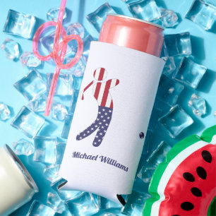 Personalisierter American Flag Golf Player Selters Dosenkühler