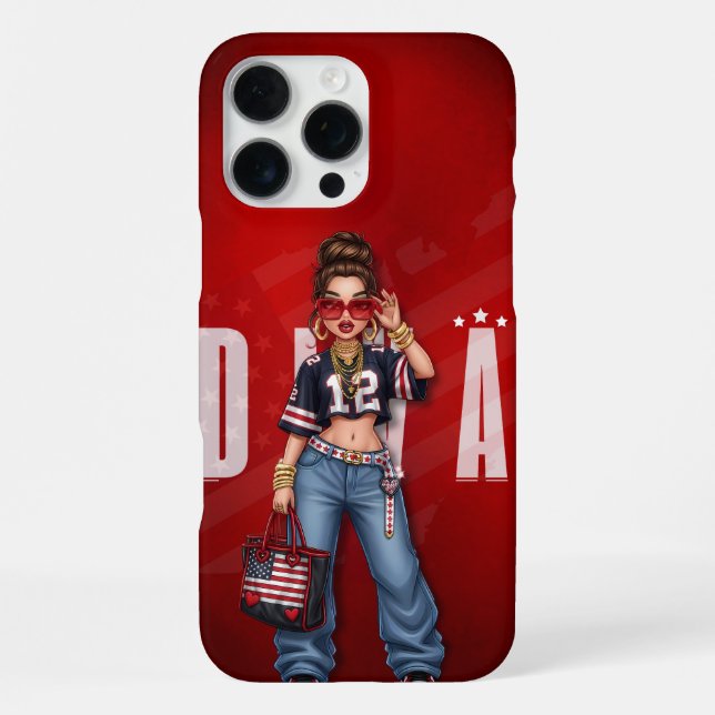 Personalisierter amerikanischer Diva Phone Case iPhone Hülle (Rückseite)