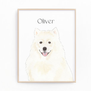 Personalisierter amerikanischer Eskimo Samoyed Hun Fotodruck