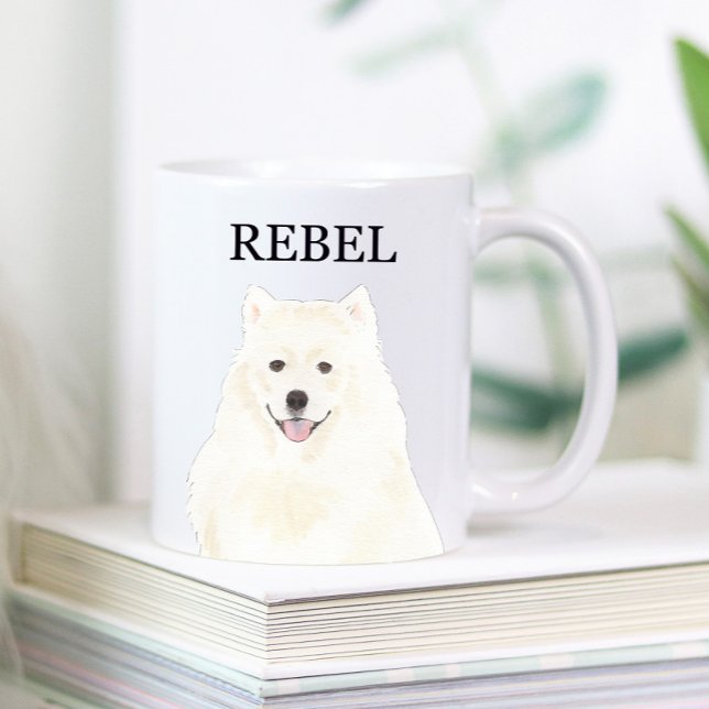 Personalisierter amerikanischer Eskimo Samoyed Hun Kaffeetasse (Von Creator hochgeladen)