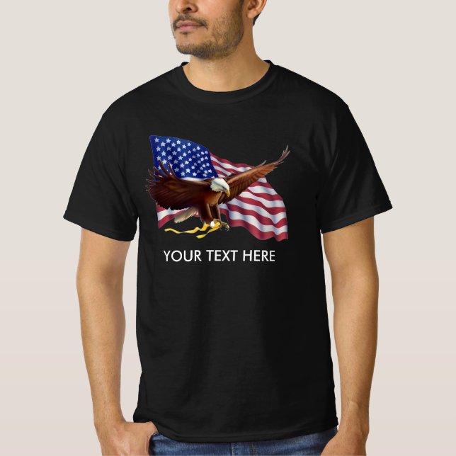 PERSONALISIERTER AMERIKANISCHER FLAG EGLE CUSTOM W T-Shirt (Vorderseite)