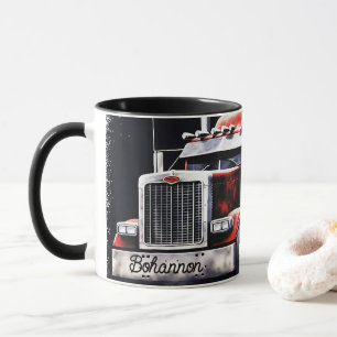 Personalisierter amerikanischer Flagge Sattelzug Tasse