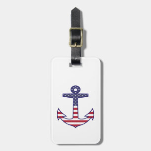 Personalisierter amerikanischer Flaggenanker Gepäckanhänger