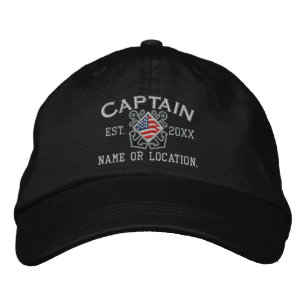 Personalisierter amerikanischer Kapitän Nautical E Bestickte Kappe