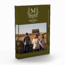 Personalisierter anfänglicher Foto-Block mit rusti