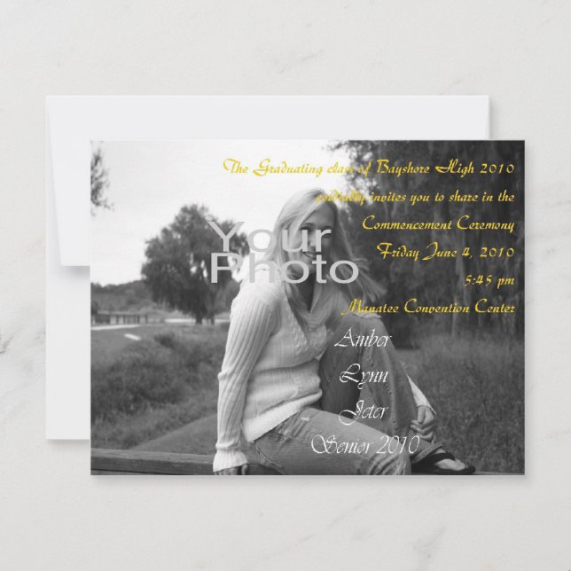 Personalisierter Anfangs-Abschluss laden ein Einladung (Vorderseite)