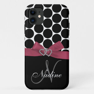 Personalisierter Anfangs-, rosa, schwarzer Case-Mate iPhone Hülle