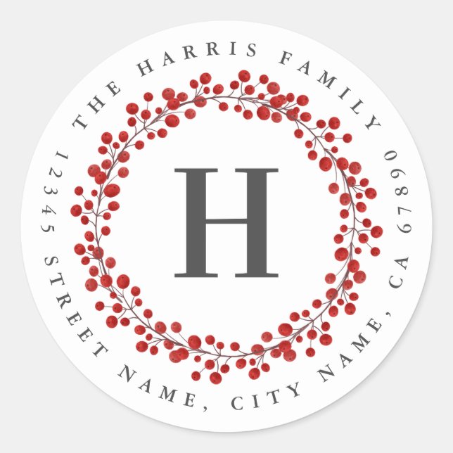 Personalisierter Anfangsaufkleber Runder Aufkleber (Vorderseite)