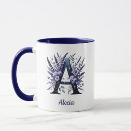 Personalisierter Anfangsbuchstabe A Florales Benut Tasse