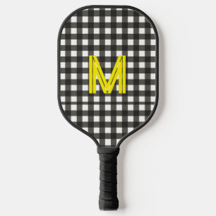 Personalisierter Anfangsbuchstabe Kariert Modern M Pickleball Schläger