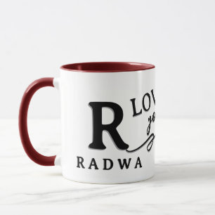 Personalisierter Anfangsbuchstabe & Name Becher & Tasse