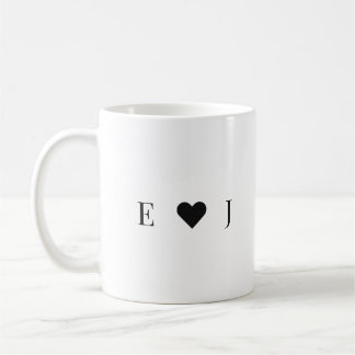 Personalisierter Anfangsbuchstabe-Paar-Becher | He Kaffeetasse