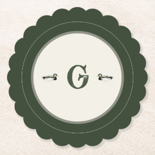 Personalisierter Anfangsbuchstabe Vintage-Enten-Un Untersetzer