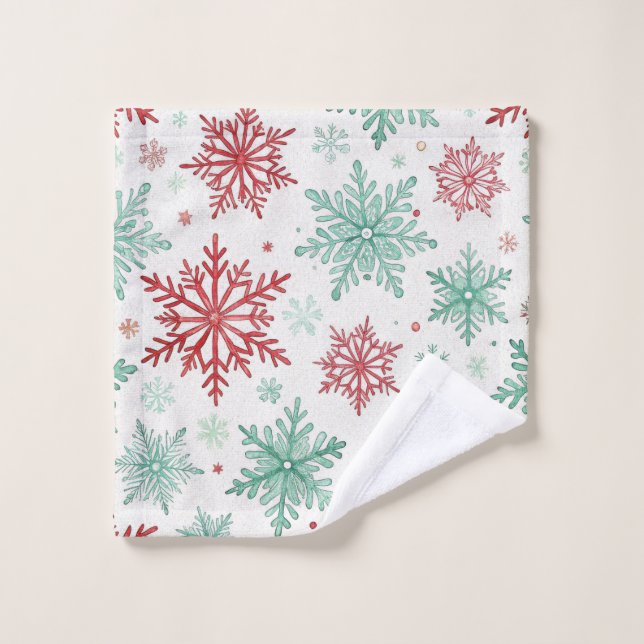 Personalisierter Anfangswinter Badhandtuch Set (Waschlappen)